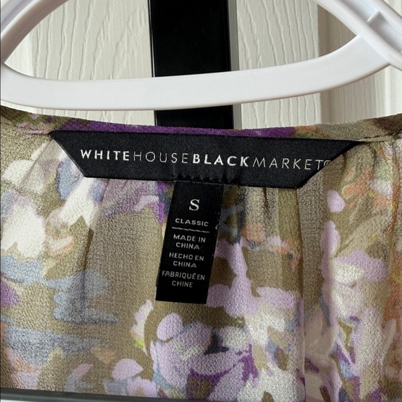 White House Black Market Floral Sheer Blouse - Picture 8 of 12